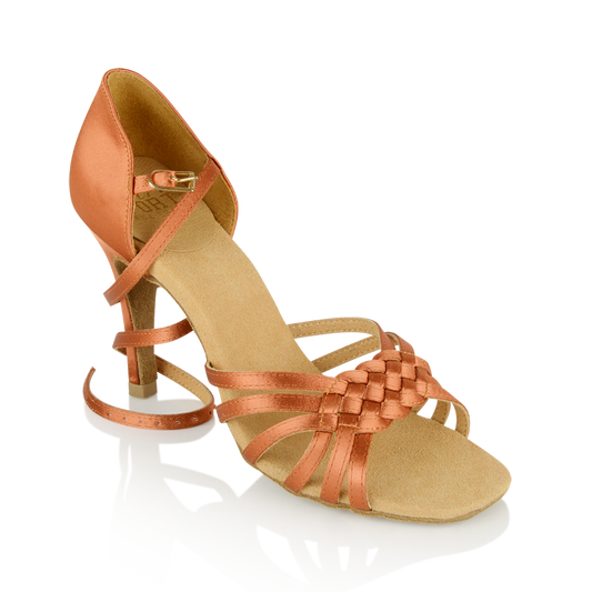 Womens Salsa Street Latin Dance Shoes by Ray Rose 869 Moonglow Dark Tan Satin